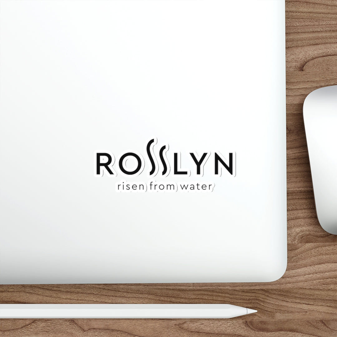 Rosslyn "Risen From Water" Die-Cut Sticker — Minimal Logo Sticker for Laptops & Water Lovers