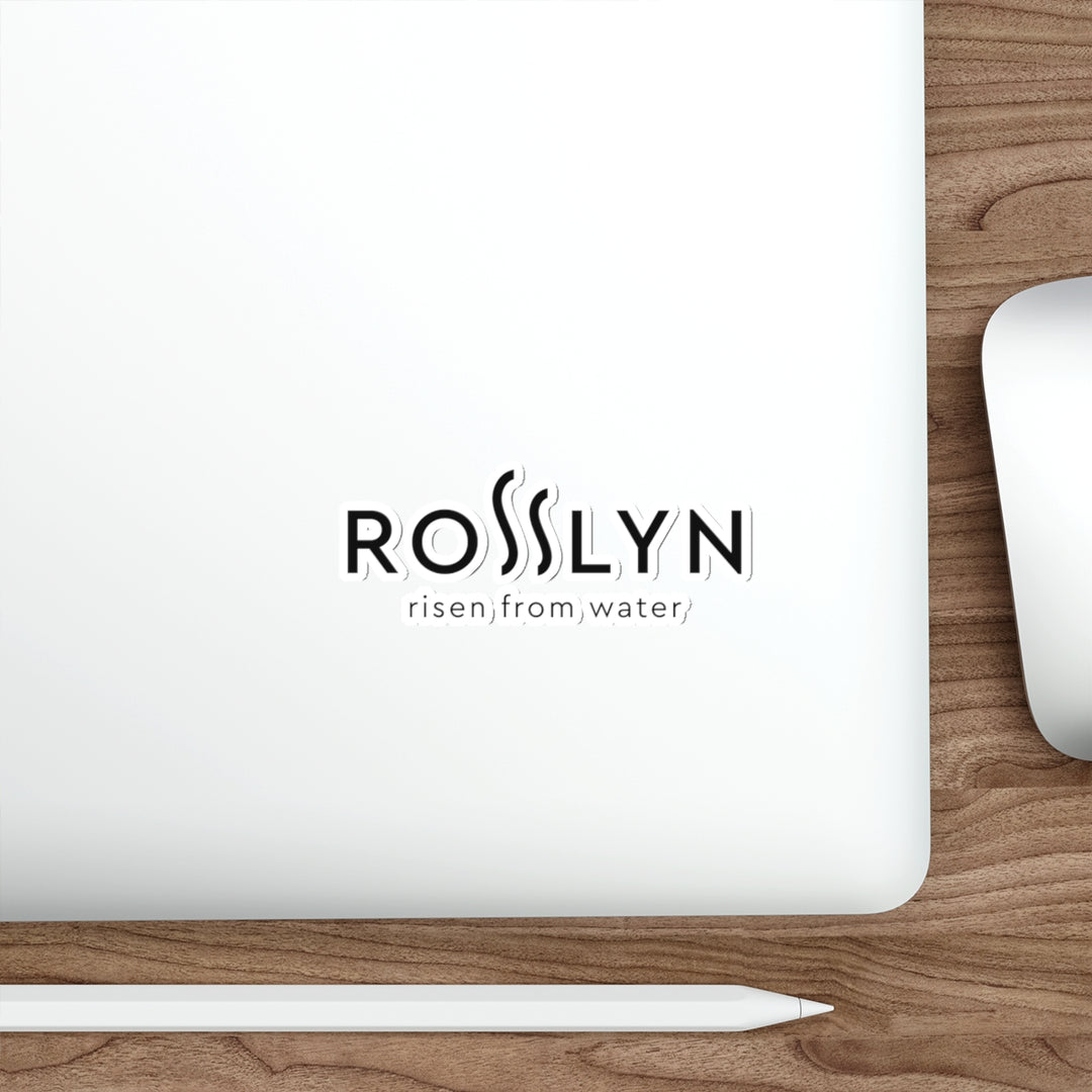 Rosslyn "Risen From Water" Die-Cut Sticker — Minimal Logo Sticker for Laptops & Water Lovers