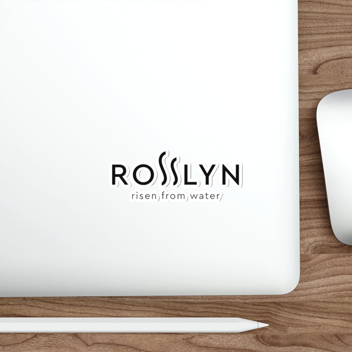 Rosslyn "Risen From Water" Die-Cut Sticker — Minimal Logo Sticker for Laptops & Water Lovers