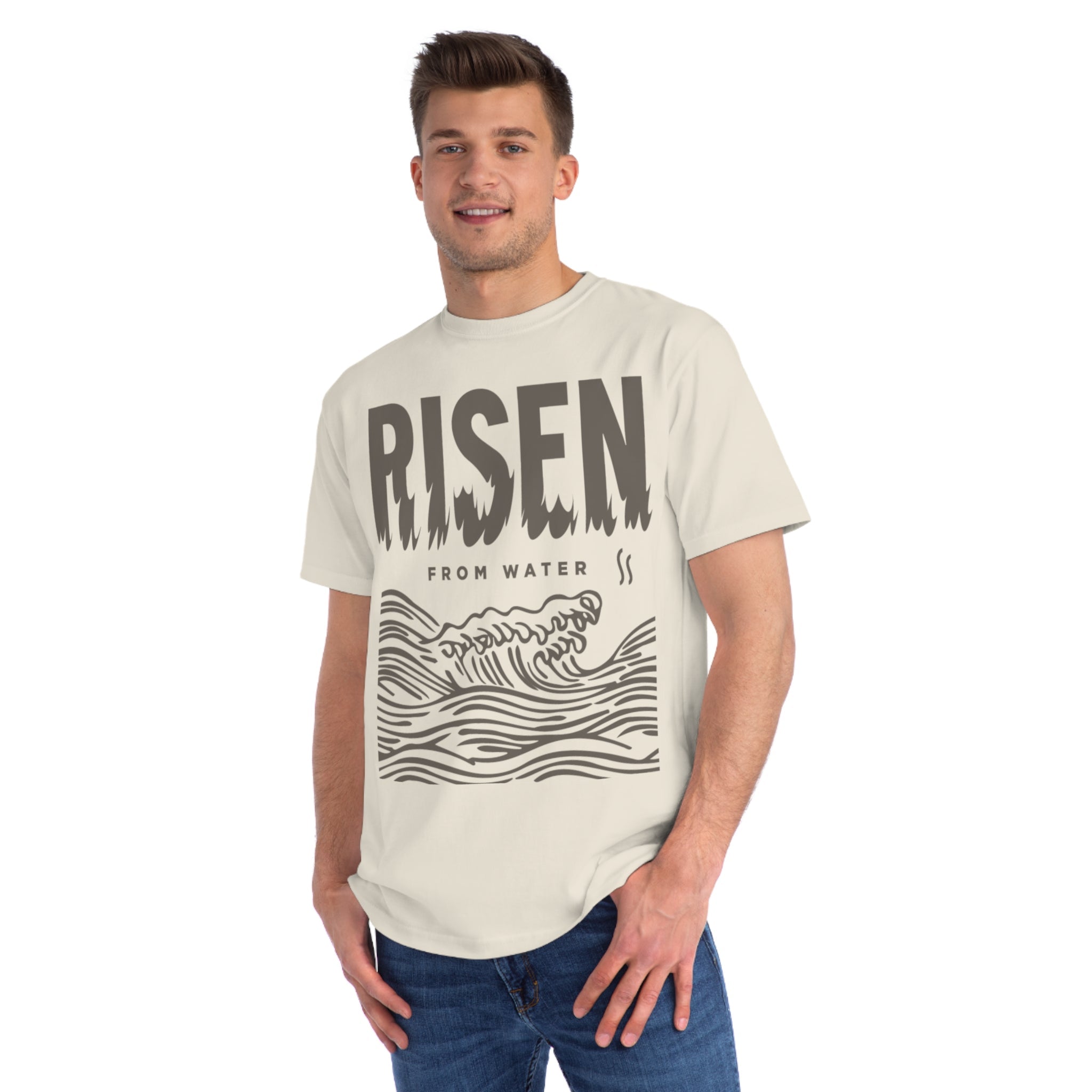 Line Art Risen From Water - Orangic Tee - Rosslyn Direct